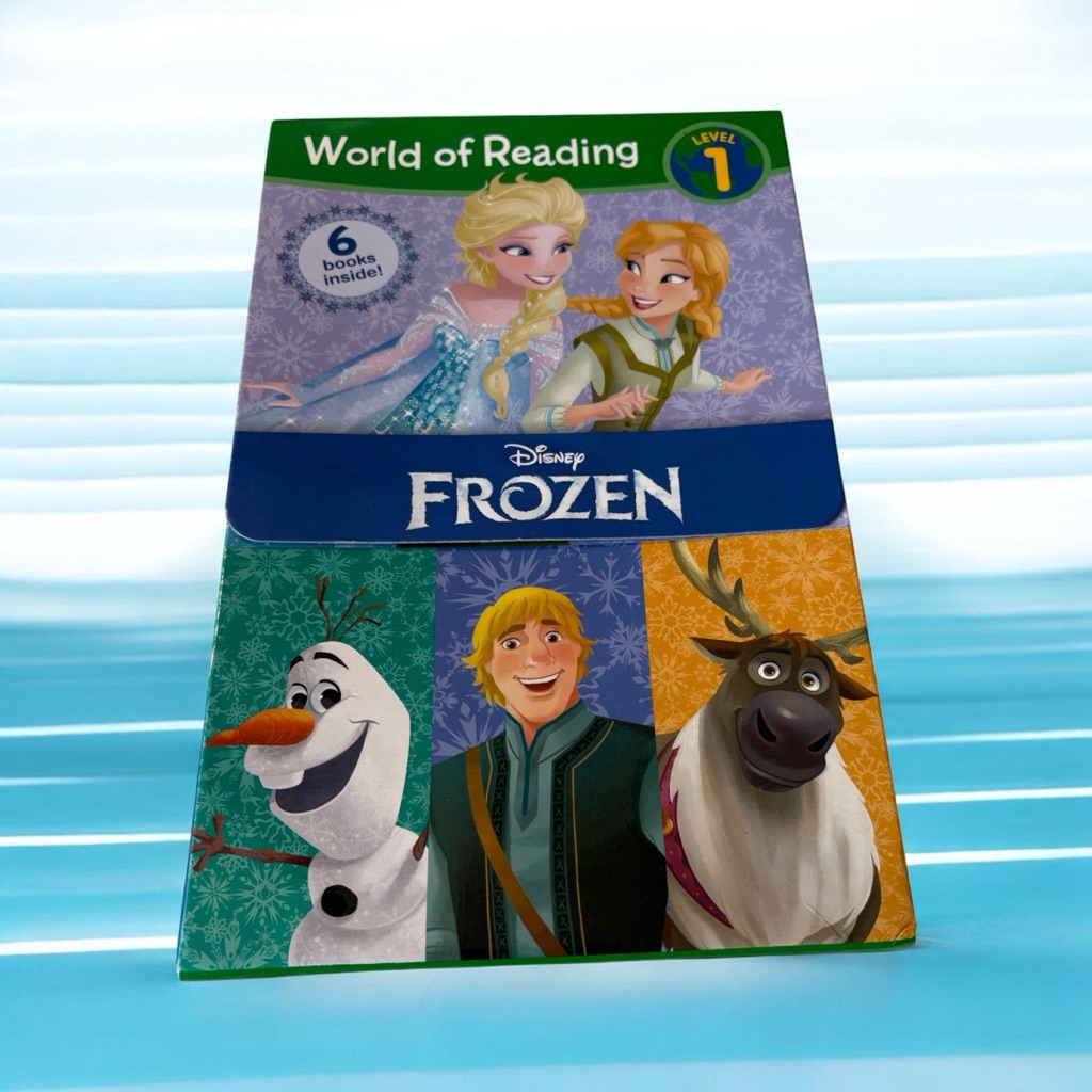 Disney Frozen World Of Reading Book Back Cover  Blue Green Red Orange